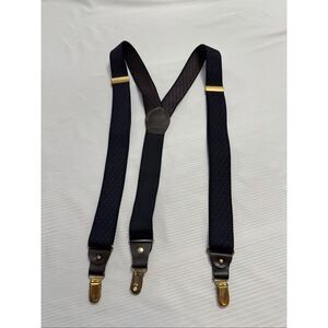 Pelican USA Vintage Navy Blue Red Polka Dot Y Suspenders Braces